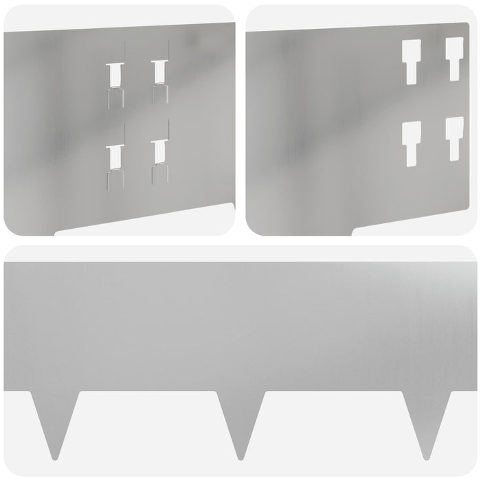 Margine pentru gazon 20 pcs 100 x 20 cm Oțel Argintiu WALTI