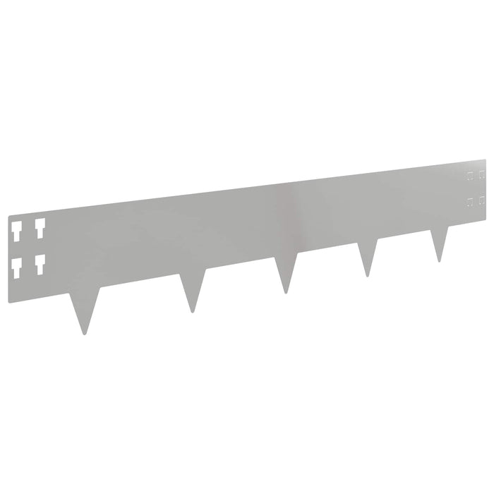 Margine pentru gazon 30 pcs 100 x 20 cm Oțel Argintiu WALTI