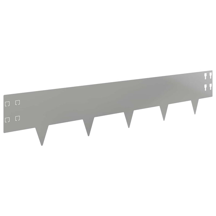 Margine pentru gazon 50 pcs 100 x 20 cm Oțel Argintiu WALTI