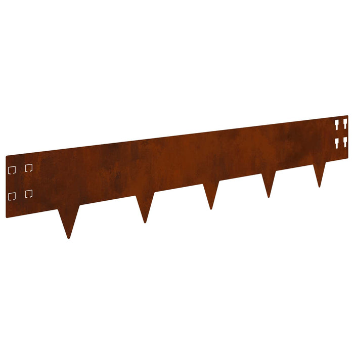 Margine pentru gazon 10 pcs 100 x 20 cm Oțel Ruginit WALTI