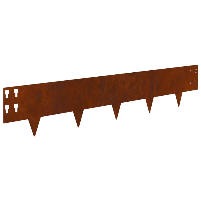 Margine pentru gazon 30 pcs 100 x 20 cm Oțel Ruginit WALTI