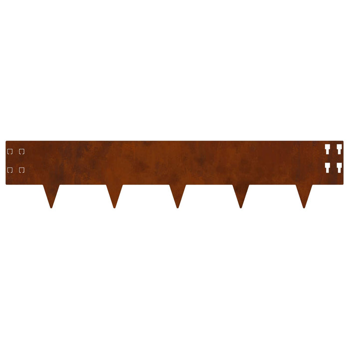 Margine pentru gazon 50 pcs 100 x 20 cm Oțel Ruginit WALTI