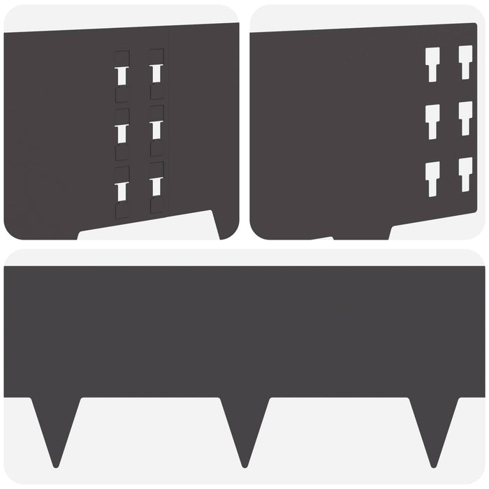 Margine pentru gazon 30 pcs 100 x 25 cm Oțel Negru WALTI