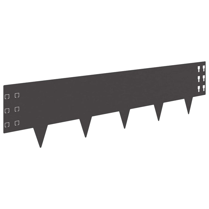 Margine pentru gazon 30 pcs 100 x 25 cm Oțel Negru WALTI