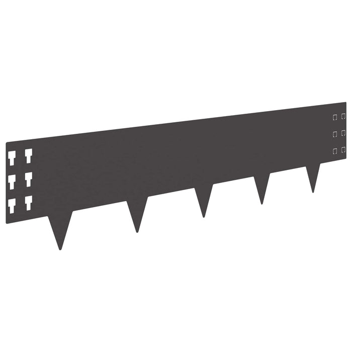 Margine pentru gazon 30 pcs 100 x 25 cm Oțel Negru WALTI