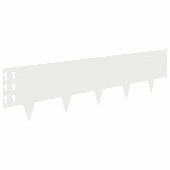 Margine pentru gazon 10 pcs 100 x 25 cm Oțel Alb WALTI