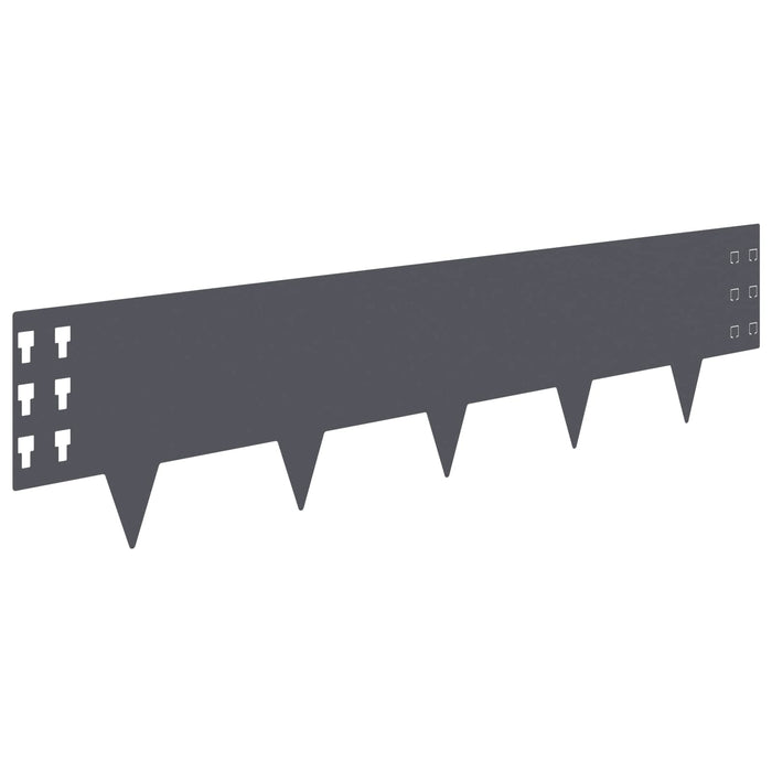 Margine pentru gazon 10 buc. 100 x 25 cm Oțel Antracit - WALTI WALTI