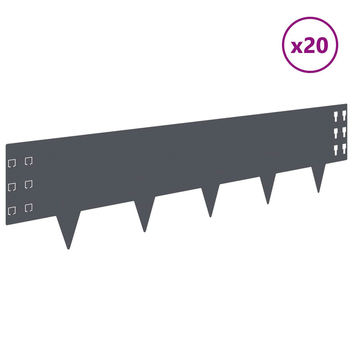 Margine pentru gazon 20 buc. 100 x 25 cm Oțel Antracit - WALTI WALTI