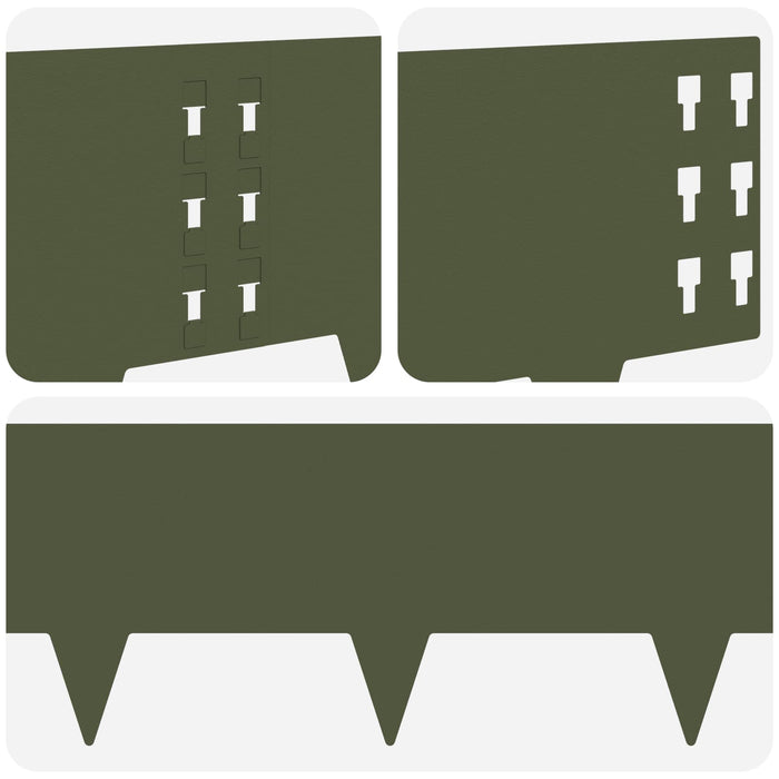 Margine pentru gazon 20 pcs 100 x 25 cm Oțel Verde măsliniu WALTI