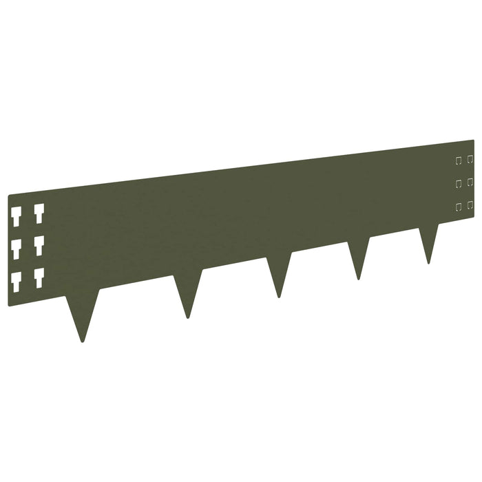 Margine pentru gazon 20 pcs 100 x 25 cm Oțel Verde măsliniu WALTI