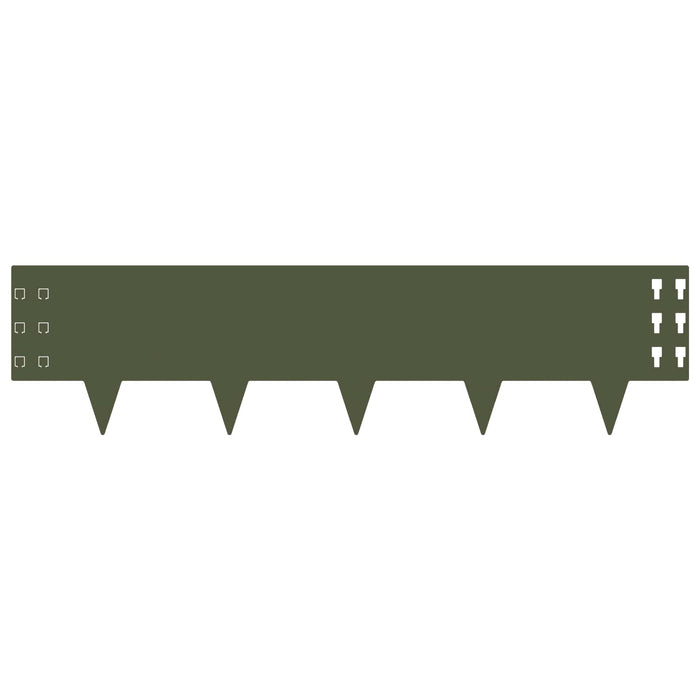 Margine pentru gazon 20 pcs 100 x 25 cm Oțel Verde măsliniu WALTI
