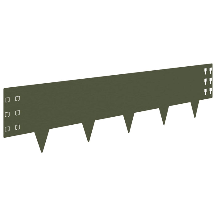 Margine pentru gazon 30 pcs 100 x 25 cm Oțel Verde măsliniu WALTI