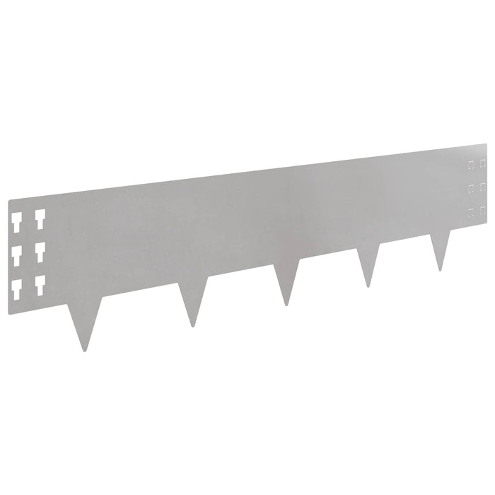 Margine pentru gazon 10 pcs 100 x 25 cm Oțel Argintiu WALTI
