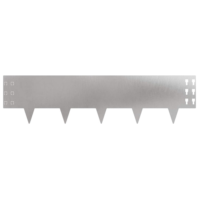 Margine pentru gazon 20 pcs 100 x 25 cm Oțel Argintiu WALTI