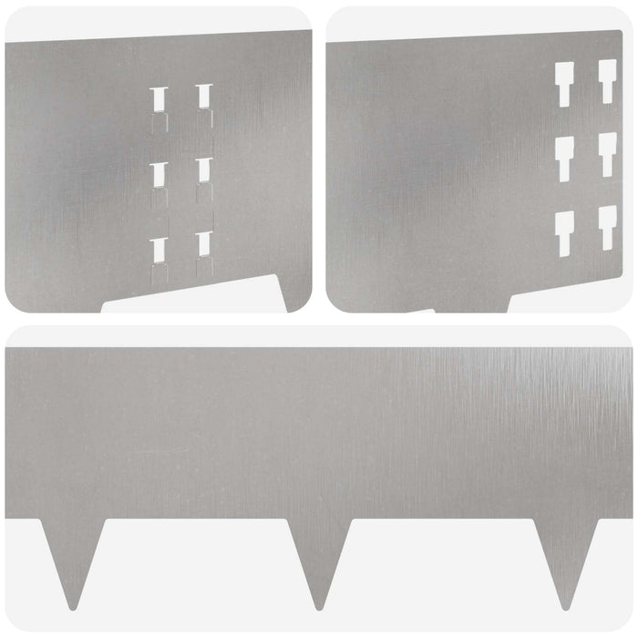Margine pentru gazon 30 pcs 100 x 25 cm Oțel Argintiu WALTI