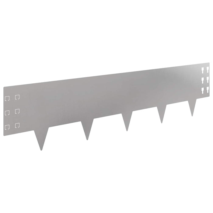 Margine pentru gazon 30 pcs 100 x 25 cm Oțel Argintiu WALTI