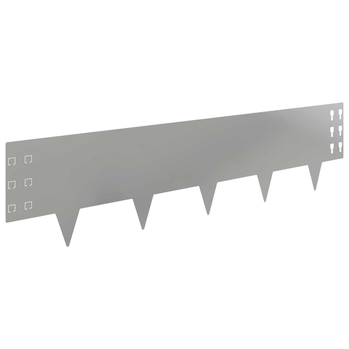 Margine pentru gazon 20 pcs 100 x 25 cm Oțel Argintiu WALTI