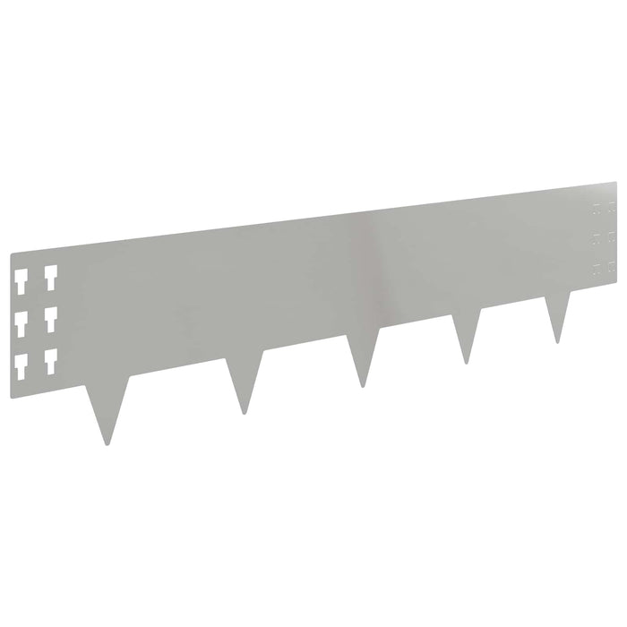 Margine pentru gazon 20 pcs 100 x 25 cm Oțel Argintiu WALTI