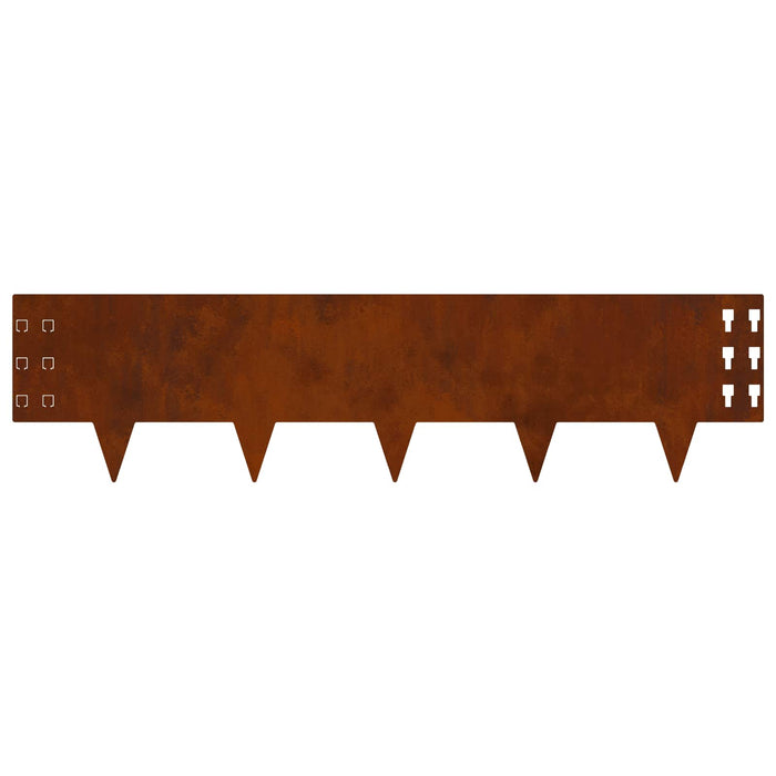 Margine pentru gazon 10 pcs 100 x 25 cm Oțel Ruginit WALTI