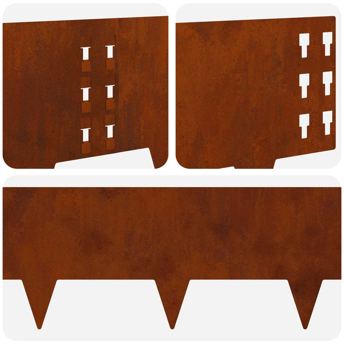 Margine pentru gazon 30 pcs 100 x 25 cm Oțel Ruginit WALTI