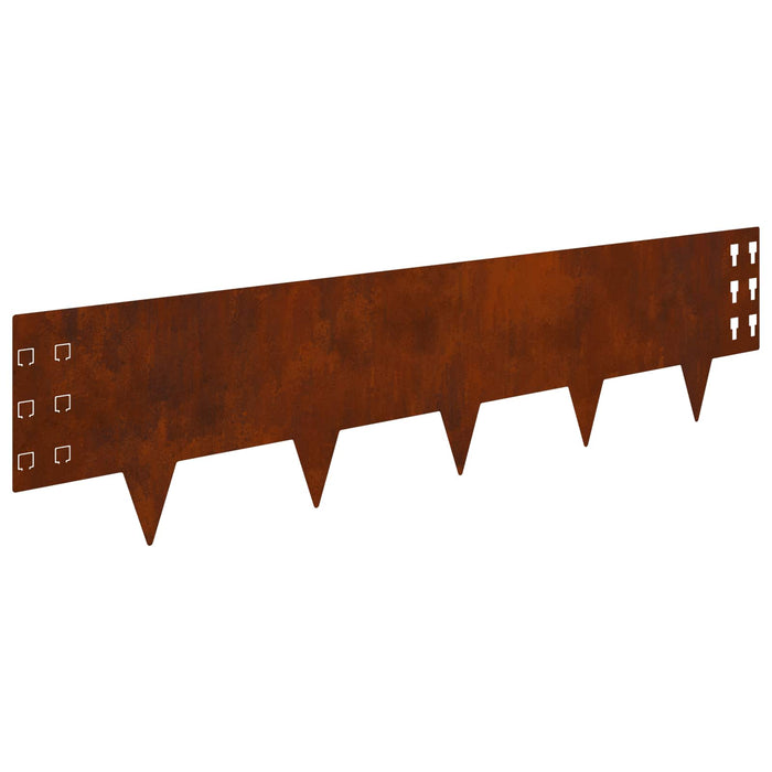 Margine pentru gazon 30 pcs 100 x 25 cm Oțel Ruginit WALTI