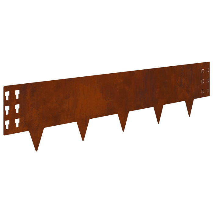 Margine pentru gazon 30 pcs 100 x 25 cm Oțel Ruginit WALTI