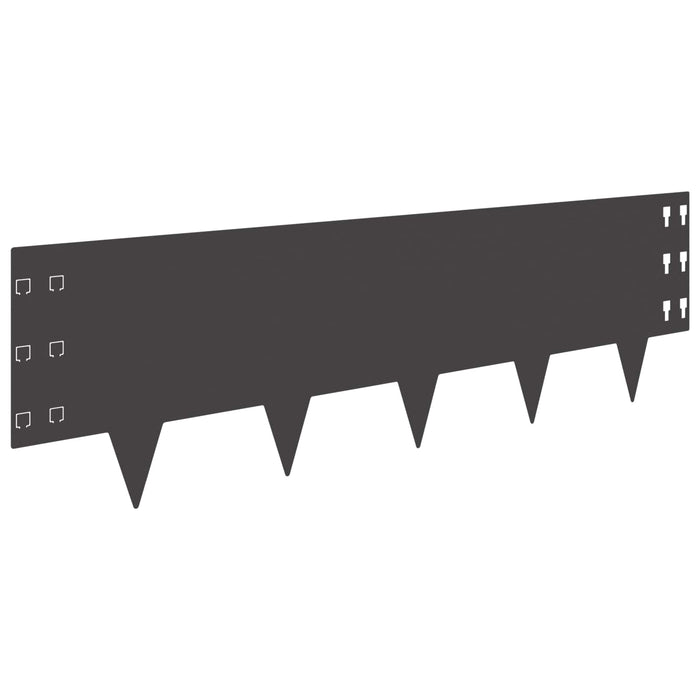 Margine pentru gazon 20 buc. 100 x 30 cm Oțel Negru WALTI