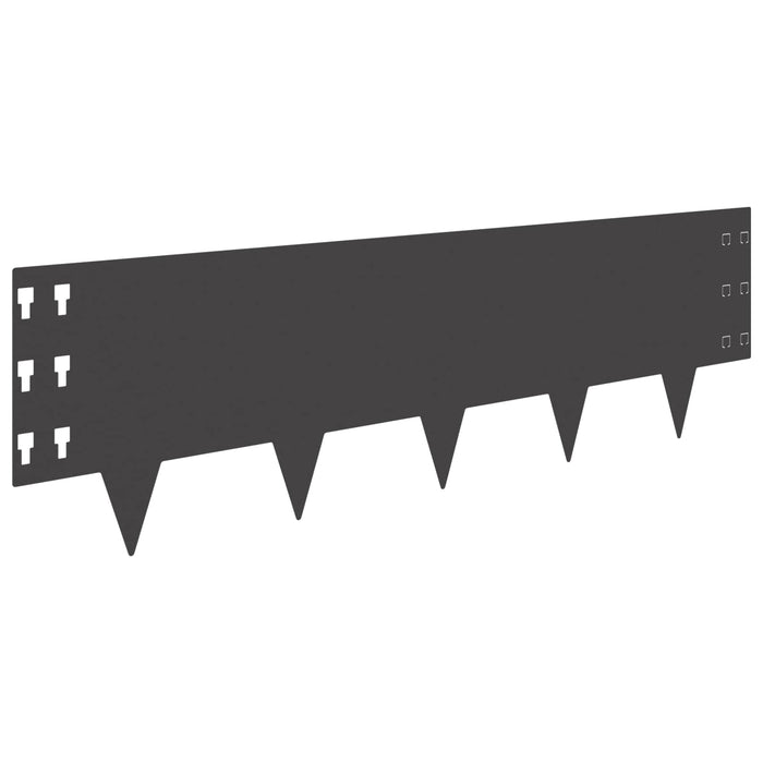 Margine pentru gazon 20 buc. 100 x 30 cm Oțel Negru WALTI