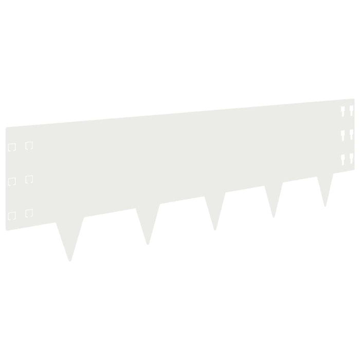 Margine pentru gazon 20 pcs 100 x 30 cm Oțel Alb WALTI