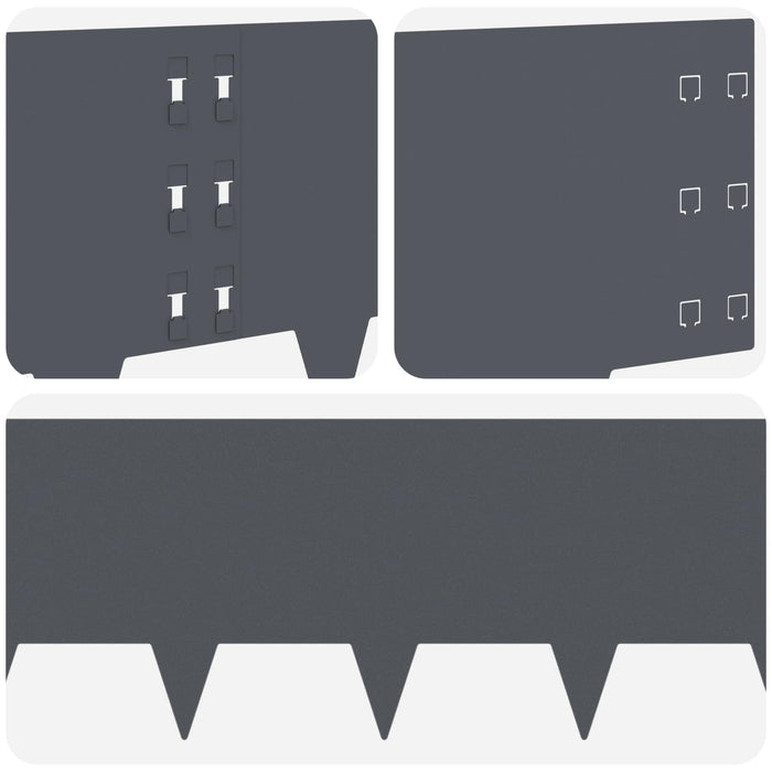 Margine pentru gazon 20 pcs 100 x 30 cm Oțel Antracit WALTI