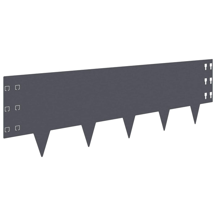 Margine pentru gazon 20 pcs 100 x 30 cm Oțel Antracit WALTI