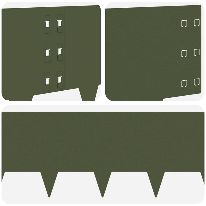Margine pentru gazon 20 pcs 100 x 30 cm Oțel Verde măsliniu - WALTI WALTI