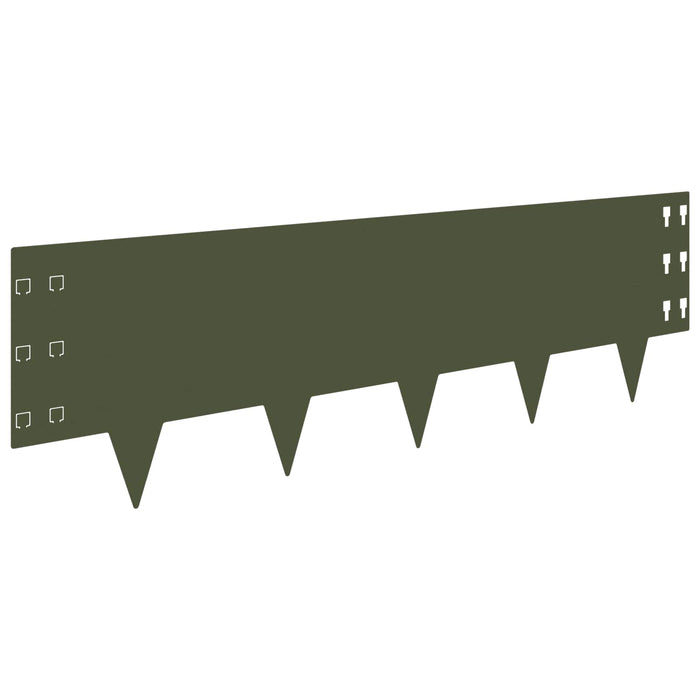 Margine pentru gazon 20 pcs 100 x 30 cm Oțel Verde măsliniu - WALTI WALTI