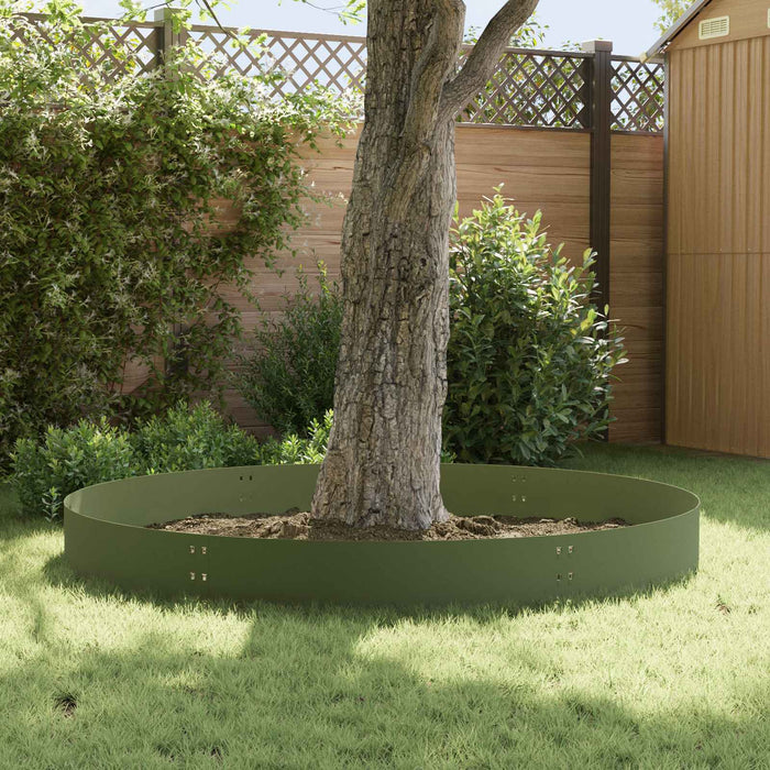 Margine pentru gazon 30 pcs 100 x 30 cm Oțel Verde măsliniu - WALTI WALTI
