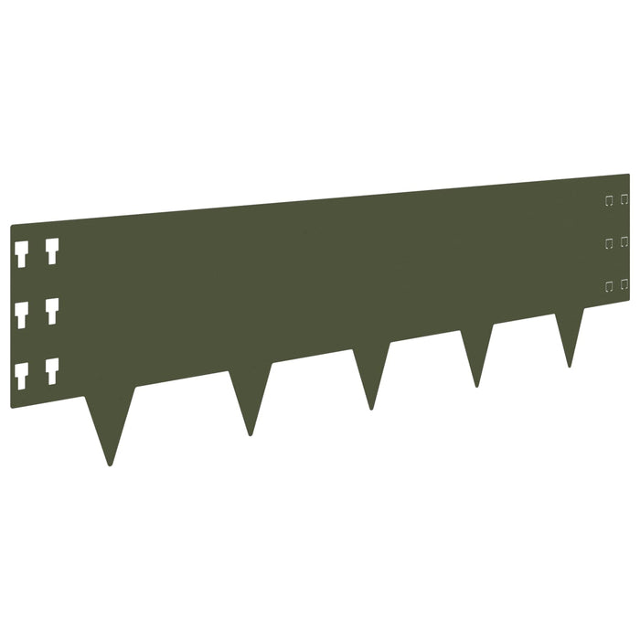 Margine pentru gazon 30 pcs 100 x 30 cm Oțel Verde măsliniu - WALTI WALTI