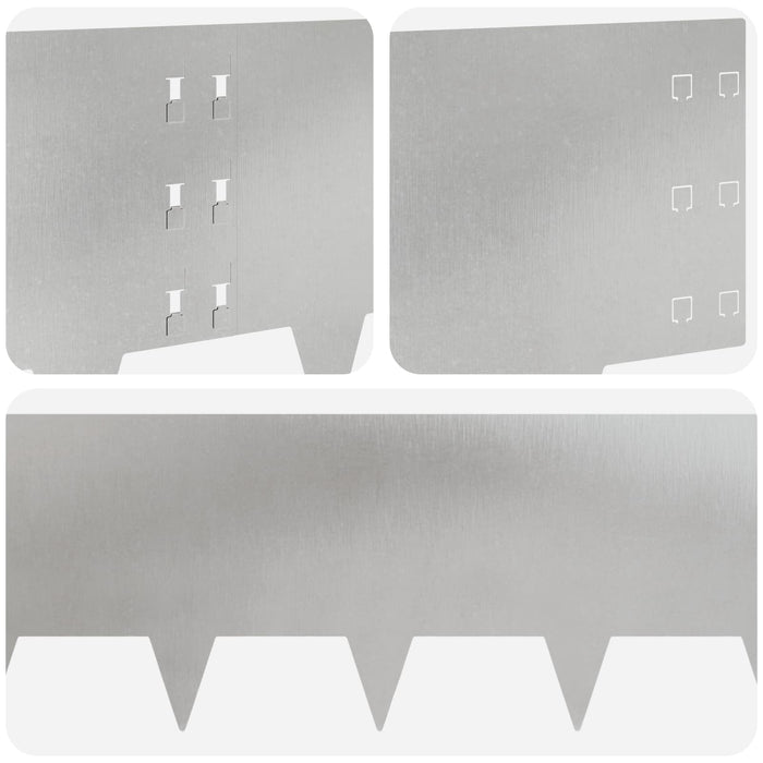 Margine pentru gazon 10 pcs 100 x 30 cm Oțel Argintiu WALTI