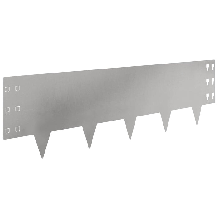 Margine pentru gazon 10 pcs 100 x 30 cm Oțel Argintiu WALTI