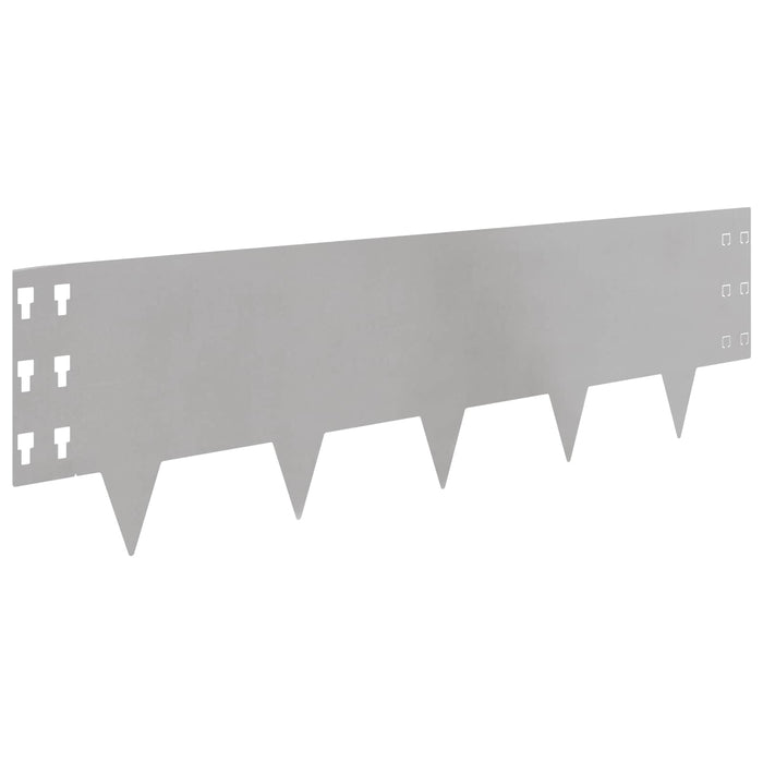 Margine pentru gazon 20 pcs 100 x 30 cm Oțel Argintiu WALTI