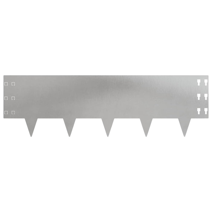 Margine pentru gazon 20 pcs 100 x 30 cm Oțel Argintiu WALTI