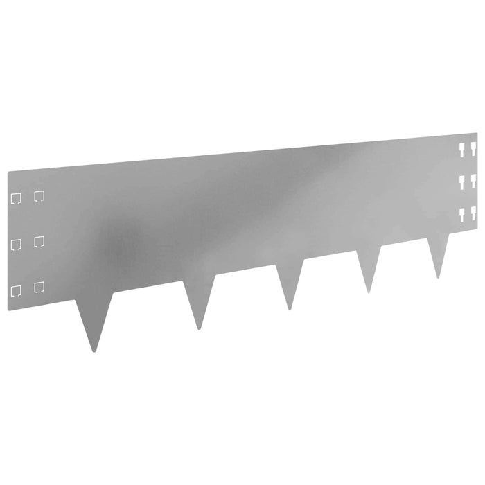 Margine pentru gazon 10 pcs 100 x 30 cm Oțel Argintiu WALTI