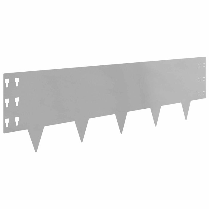 Margine pentru gazon 10 pcs 100 x 30 cm Oțel Argintiu WALTI