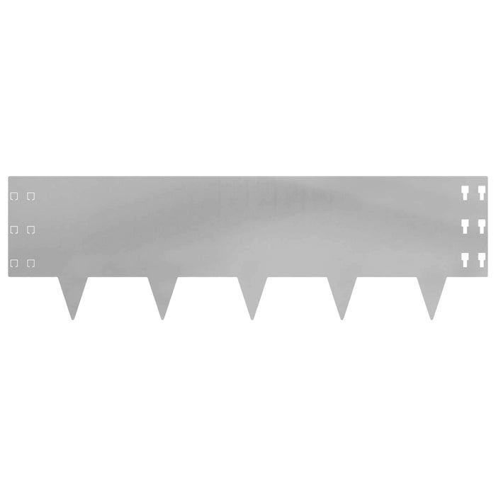 Margine pentru gazon 10 pcs 100 x 30 cm Oțel Argintiu WALTI