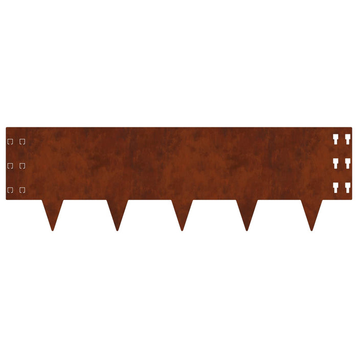 Margine pentru gazon 10 pcs 100 x 30 cm Oțel Ruginit WALTI
