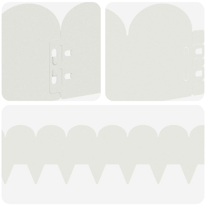 Margine pentru gazon 10 pcs 103 x 15 cm Oțel Alb WALTI