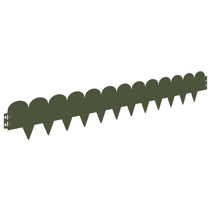 Margine pentru gazon 20 pcs 103 x 15 cm Oțel Verde măsliniu - WALTI WALTI