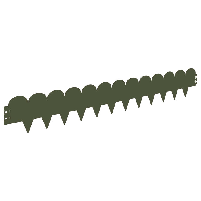 Margine pentru gazon 20 pcs 103 x 15 cm Oțel Verde măsliniu - WALTI WALTI