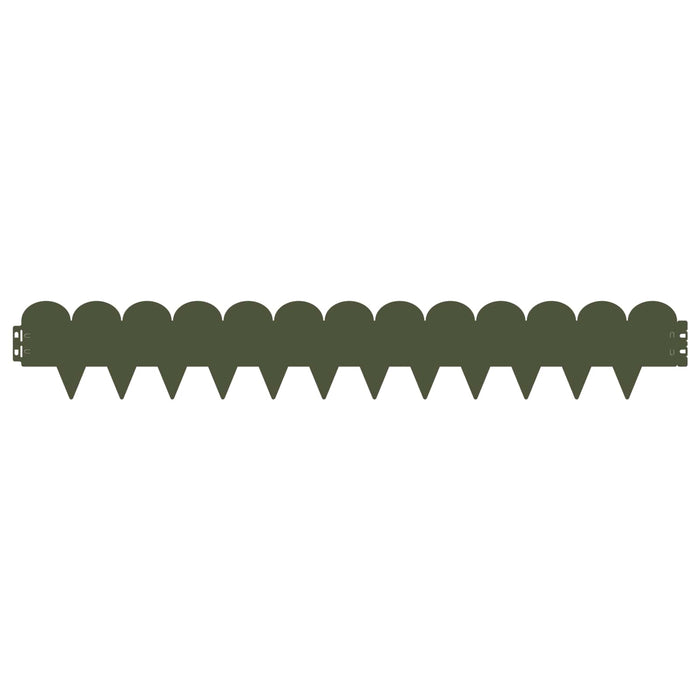 Margine pentru gazon 20 pcs 103 x 15 cm Oțel Verde măsliniu - WALTI WALTI