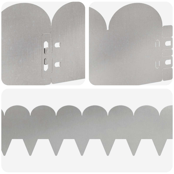 Margine pentru gazon 10 pcs 103 x 15 cm Oțel Argintiu WALTI