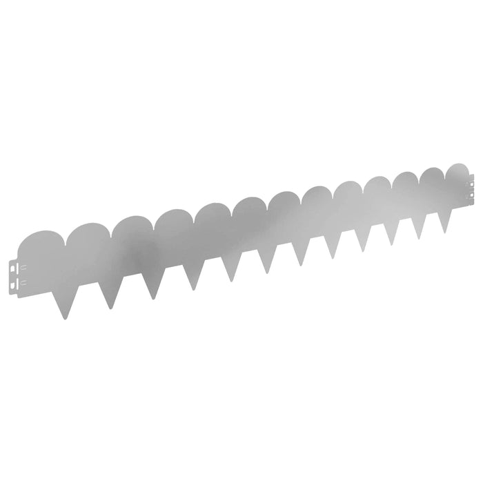 Margine pentru gazon 50 pcs 103 x 15 cm Oțel Argintiu WALTI