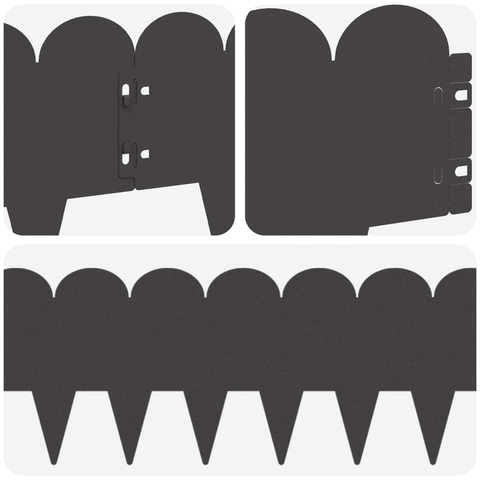 Margine pentru gazon 30 pcs 103 x 20 cm Oțel Negru WALTI